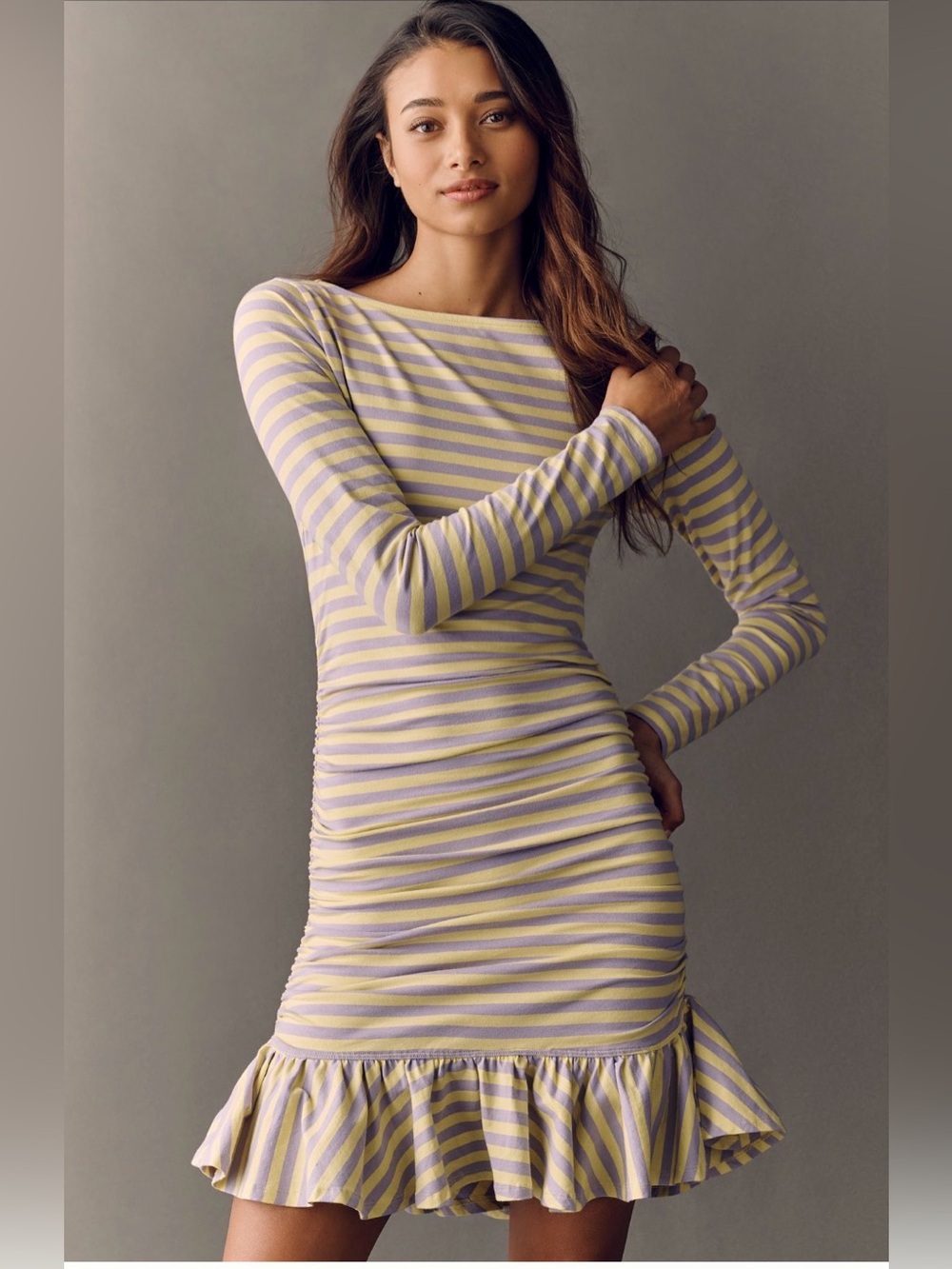 Daily Practice Drop-Waist Long-Sleeve Mini Dress